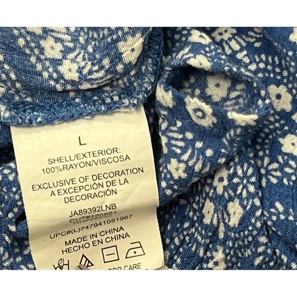 Speechless Top Crochet Tunic Cold Shoulder Blue White Large Boho Hippie Romantic - Picture 4 of 4